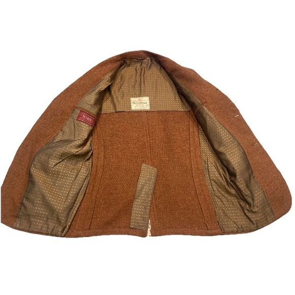 Vintage Harris Tweed men’s 42R Brown 100% Virgin Scottish Wool Blazer - Picture 7 of 8